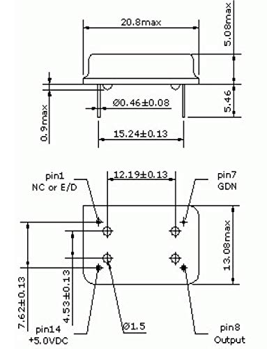 100Mhz Full Can Footprint Dip14 3V3-5V Crystal Oscillator 2 PCS - Thumbnail 2