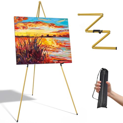 La mejor selección de Caballetes los 5 más buscados. 45 SOLVIFY Caballetes para Pintar Portátil, Soporte De Exhibición Ajustable, Fotografías, Posters, Base Estable, Plegable para Exposiciones, Aulas, Estudios (Amarillo)