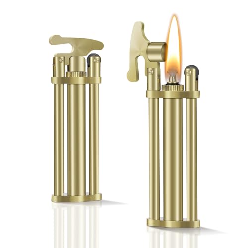 KAMBOLLY Slim Vintage Trench Lighter, Kerosene Fluid Refillable Lighter, Retro