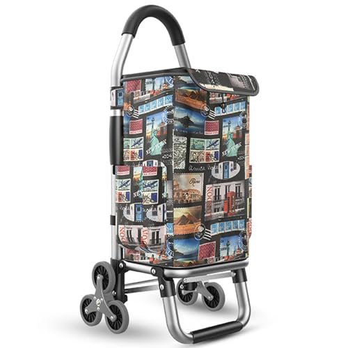 Carrito de compras plegable de aluminio ligero con ruedas grandes, bolsa impermeable desmontable de 50 kg de capacidad, perfecto para lavandería de comestibles y todas tus necesidades de compra