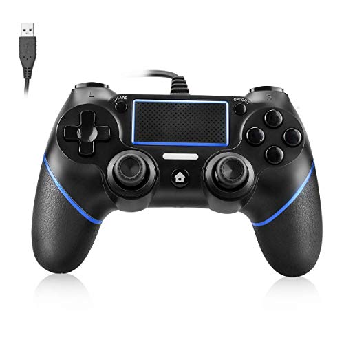 Allnice PS4 Controller Wired Controller for Playstation 4 Dual Vibration Shock Joystick Gamepad