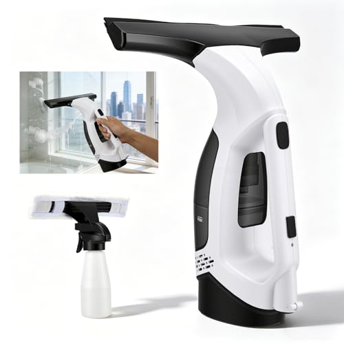 VeftBltrem Limpiacristales Eléctrico Sin Cable 2000Pa, Aspirador de Ventanas con Batería 2200mAh 35min, Depósito 150ml y Boquilla 280mm, Carga USB-C, para Ventanas, Espejos, Azulejos y Coche