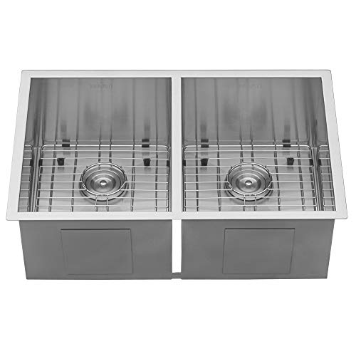 Ruvati 30-Inch Undermount 50/50 Double Bowl Zero-Radius 16 Gauge Stainless Steel Kitchen Sink - Rvh7350 #TOP3