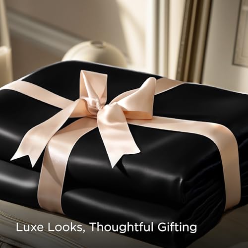 Bedsure Black Satin Sheets Queen Size, Soft Silky Bedsheet for Hair & Skin - image 8