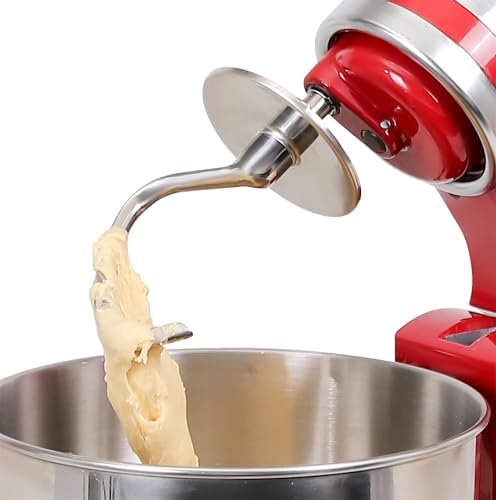 Dough Hook Dishwasher Safe for Kitchen Aid Tilt-Head and 4.5-5.0 Quart Mixers, Polished Stainless Steel Kneading Attachment for Bread,Pasta, Pizza...