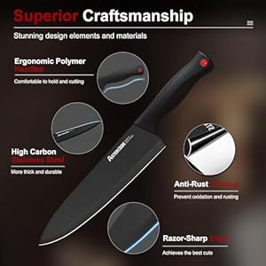 Astercook15pieceknifesetwithsharpenerblockgermanstainlesssteeldishwashersafekitchenkniveswithbuiltinsharpenerblack Urban Country Home Decor Astercook 15 piece knife set with sharpener block german stainless steel dishwasher safe kitchen knives with built in sharpener black urban country home decor