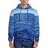 Xcyswbz Blue Ocean Sea Mens Hoodie Pullover,Hooded Sweatshirt,Long Sleeve Hoody Drawstring Casual Tops With Pockets #1