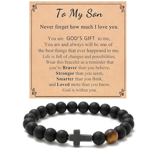 Pulseras de cruz para mi hijo con diseño cómodo y resistente para llevar su fe a diario