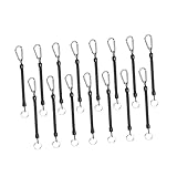 OHPHCALL 15個 キーホルダー クライミング 伸縮式 ストラップ リング コード ギア ロープ キャンプ 携帯電話 ストラップ 伸縮性 釣り 紛失防止