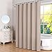 Krismile Linen Shower Curtains Mildew Resistant Waterproof Washable, Weighted Hem Bathroom Shower Curtain with 12 Plastic Hooks 180x180cm Khaki/Tan