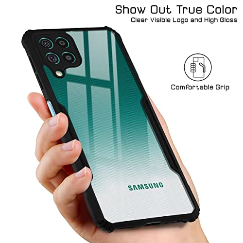 Image of Jkobi Back Cover Case for Samsung Galaxy M62 (Crystal Glass Back | Camera Protection | Shockproof Bumpers | Professional Black)