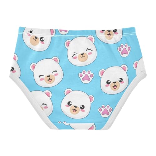 Cute Cartoon White Bear Blue Girl Panties Cute Girls Underwear Toddlers Cotton Cartoon Underpants Briefs 2t2