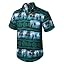 Dark Green Floral Coconut Tree