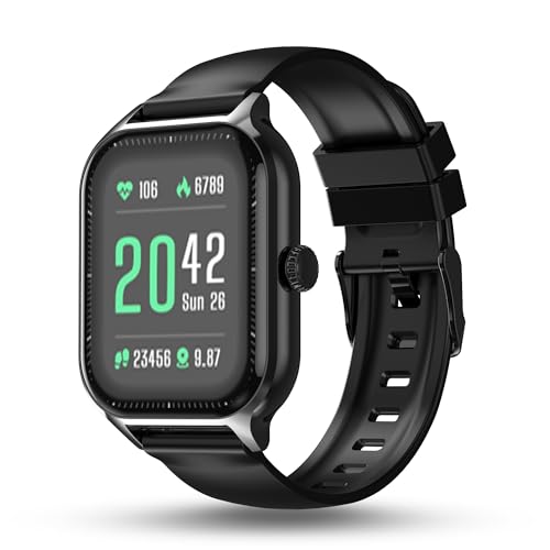 Image of Pebble Elevate 1.99 inch (5.05 cm) Infinite Display, BT Calling, Health Suite, Multi Sports Mode, Multiple Watch Faces, AI Voice Assistance, Sleep Monitor, Alarm & Notification - Jet Black