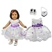 Flower Girl Doll Outfit for American Girl & 18" Dolls (3 Piece Set) - Wedding Clothes Include Dress, Purse, Shoes