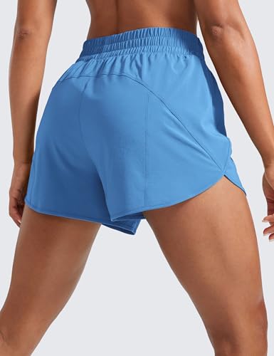Image of CRZ YOGA Dolphin Athletic Shorts 3 inch | High Waisted, Mesh Liner, Quick Dry, Lightweight, A Zip Pocket, for Women