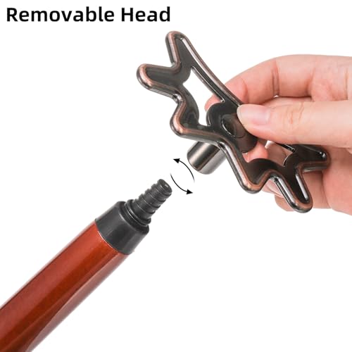 Covzoe Retractable Pool Bridge Stick, Billiard Bridge Stick with Removable Bridge Head and Wood Handle, Pool Cue Accessory for Table, Game, Competition
