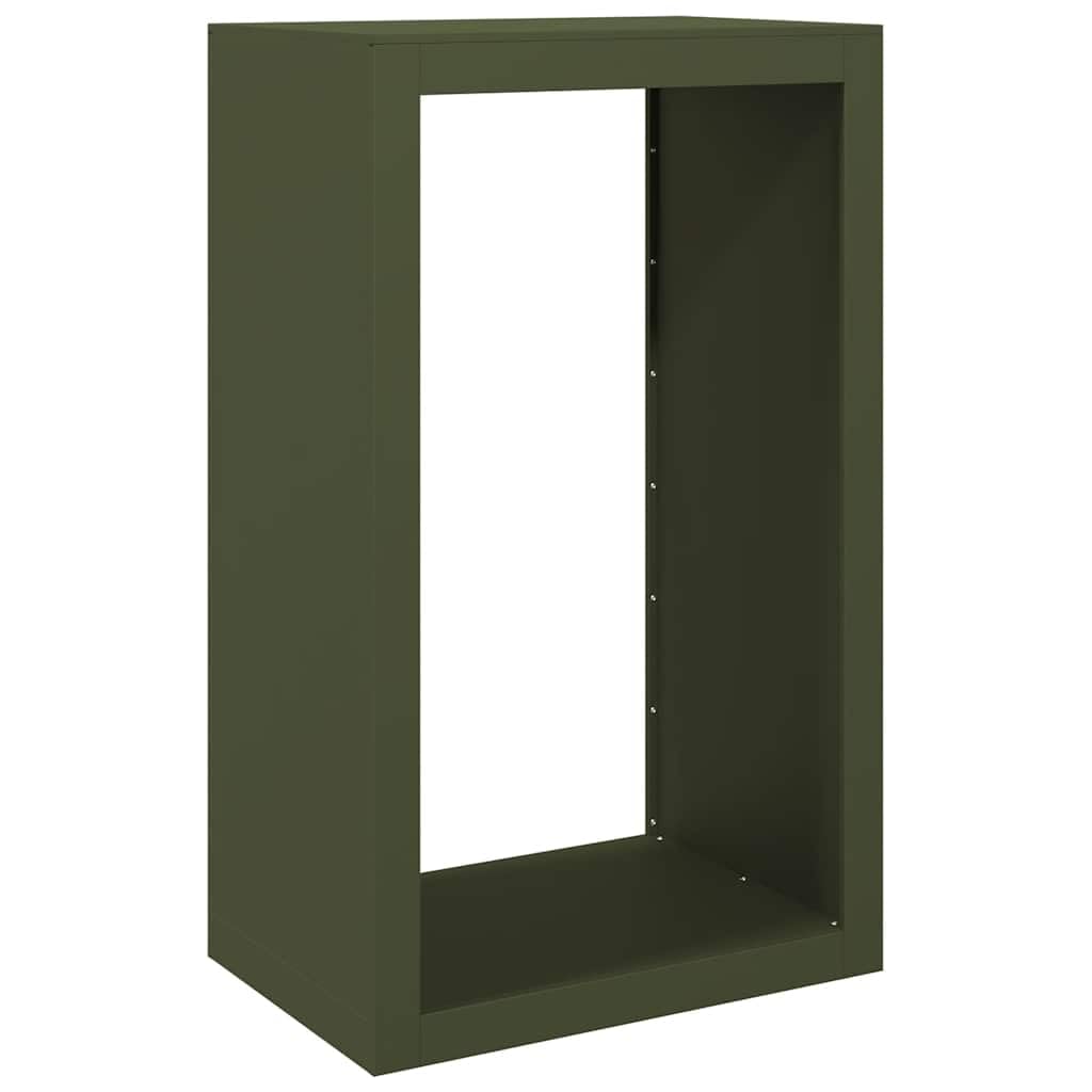 vidaXL Firewood Rack, Firewood Log Rack for Fireplace Wood Storage, Log Store Holder for Outdoor or Indoor, Fireplace Log Holder, Green Steel