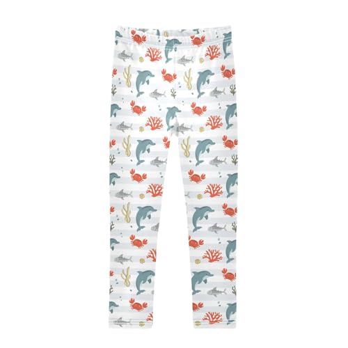 Girls Leggings Crab and Dolphin Toddler Girls Clothes Leggings for Girls Toddler Girls Leggings 3-4T