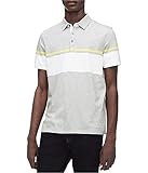 Calvin Klein Mens Two Tone Stripe Rugby Polo Shirt, Grey, X-Large