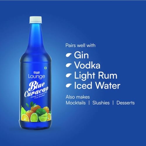 Image of Mapro Lounge Blue Curacao Orange Cocktail Mixer Mocktail Citrus Blue Mocktail Fruit Syrup - 1L |Contains Real Fruit Juice| Gluten Free| Zero Cholestrol