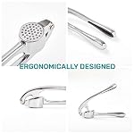 Garlic Press, Premium Rust Proof Kitchen Garlic Mincer Crusher Squeezer with Ergonomic handle, Ginger Crusher with Good Grip, Easy to Clean, Dishwasher Safe - Image 6
