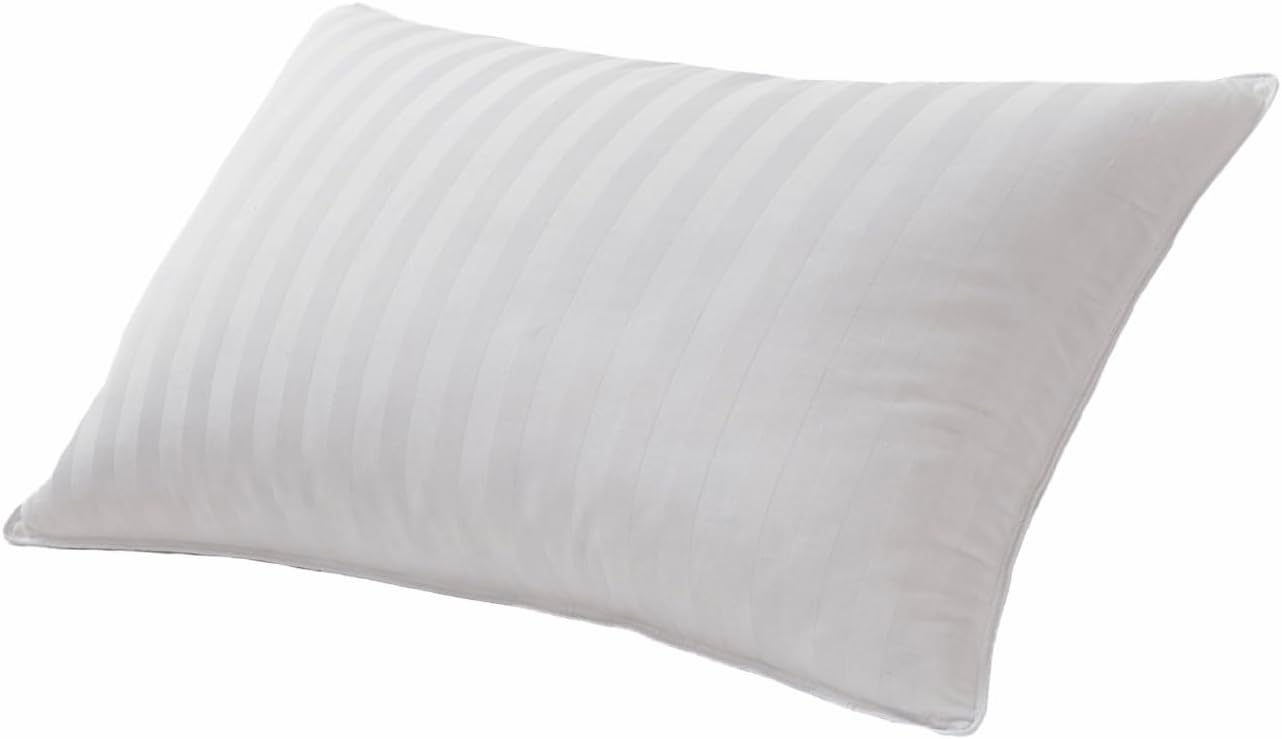 Blue Ridge Home Fashions White 600 Fill Power Medium Firm Stomach/Back Sleeper-500 Thread Made in USA Bed Pillows, 1 Count (Pack of 1)