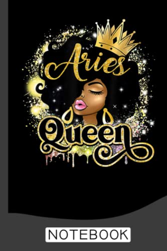 Aries Queen Afro Girl Zodiac Signs Birthday Notebook: Zodiac Notebook | Astrology Journal | Aries Zodiac Book | 120 Lined Pages