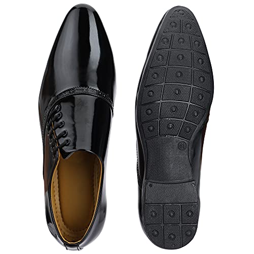 Image of GAUTAMFIT Men's Formal Classic Derby Lace-Up Formal Shoes for Office, Party,Wedding | Dress Shoes | Extra Cushioning Insole | Lightweight & Comfortable Stylish Shoes