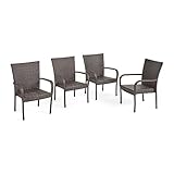 Christopher Knight Home CKH Outdoor Wicker Stackable Club Chairs, 4-Pcs Set, Multibrown