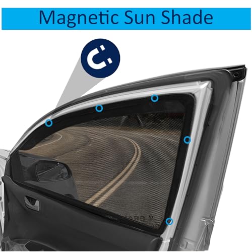 Image of Kingsway Accessories Car Side Window Sun Shade Zipper Magnetic with Rear Windshield Curtain Only Compatible with Toyota Fortuner Year 2025 Onwards All Model, Only Zipper in Front Window, Pack of 7
