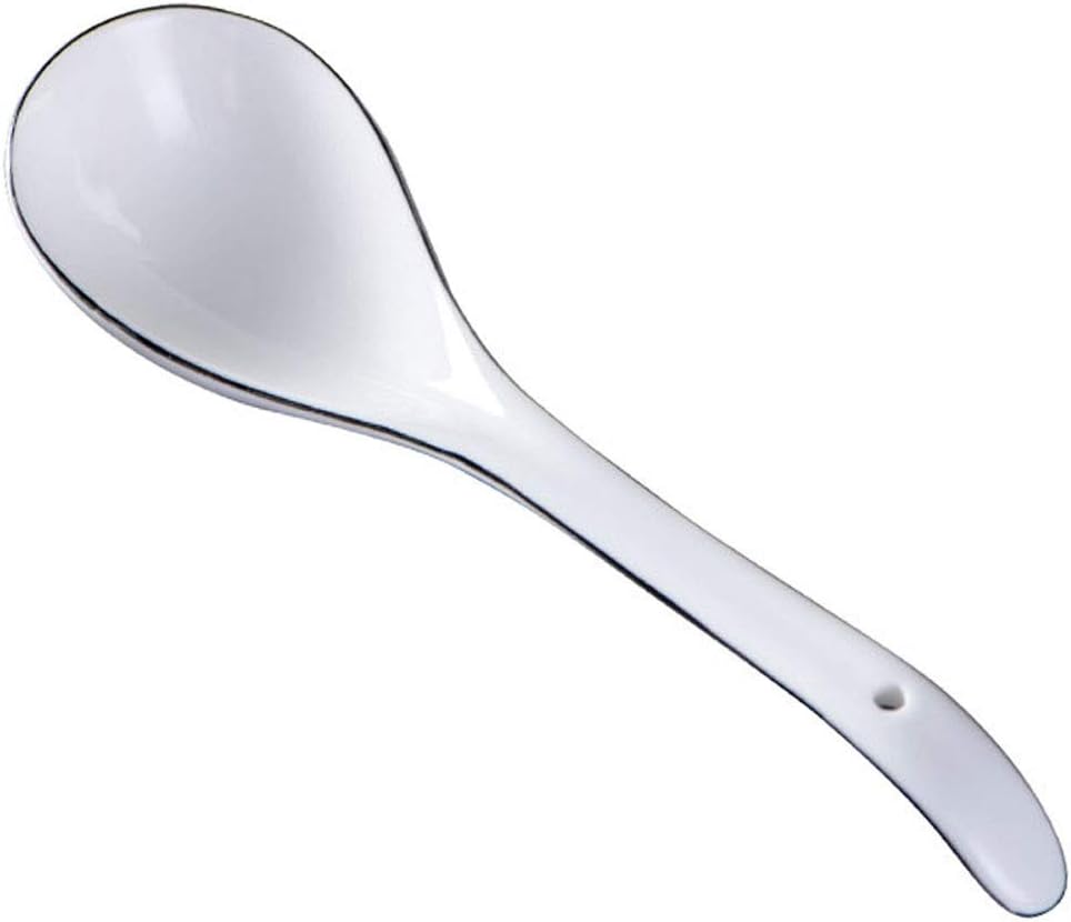 Dessert Spoons Mini Long Handle Ladle Soup Soup Porridge Spoon Household Ceramic Spoon Spoons (Color : 4 pack, Size : M size) (2 pack S size)
