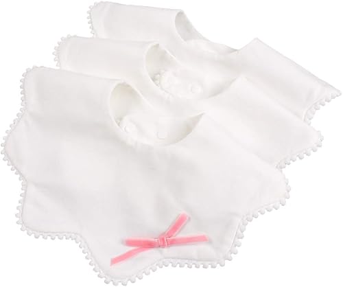 Bamery Baberos tipo bandana para bebé, baberos de algodón blanco para babeo y dentición, absorbentes para niños y niñas