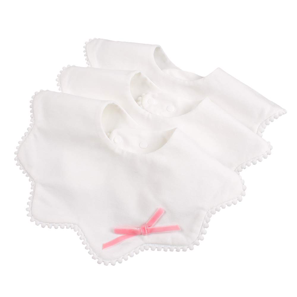 Bamery Baby Bandana Bibs White Cotton Drool Bibs for Drooling and Teething Absorbent for Boy Girl