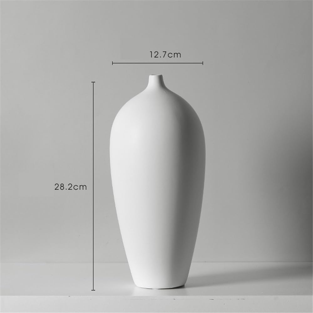 Modern Keramik Schwarz Und Weiß Getrocknete Blumen/hydroponischen Vase Anordnung Feine Mund Wohnzimmer Tisch Dekoration Tischdekoration(Weiß)