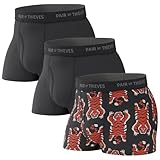 Pair of Thieves Superfit Men’s Trunks 3 Pack – Breathable Mesh Cooling, No-Chafe Comfort – Black, Medium