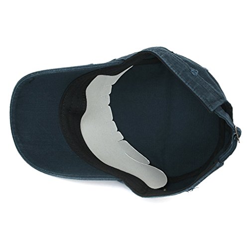 Ililily Distressed Cotton Cadet Cap With Adjustable Strap Army Style Hat (Cadet_527_5) #TOP5