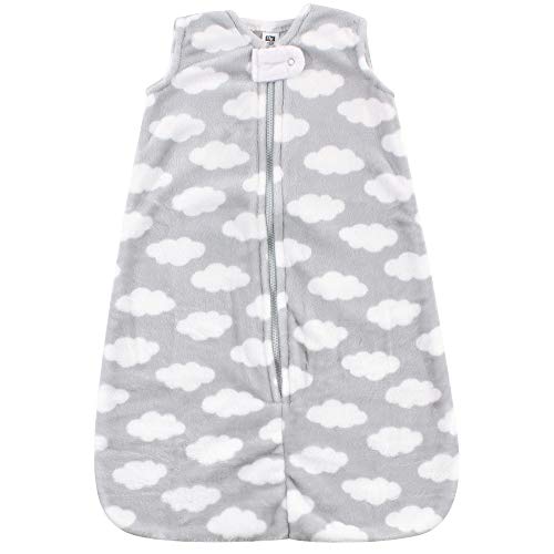 Image of Hudson Baby Unisex Baby Plush Sleeping Bag, Sack, Blanket, Gray Clouds Plush, 0-6 Months