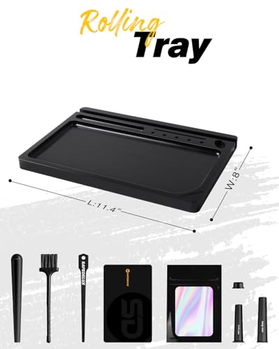 SafeDelux Large Wooden Rolling Tray Set with Airtight Tube & Cleaning Brush, Smooth-Finish Wood Tray for Easy Use, Travel-Friendly Storage Organizer, Great Holiday Gift - Image 4