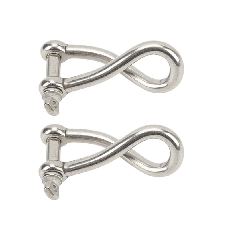 yubeilvcai Marine Stainless Steel Twist Shackle Quick Lifting Shackle 2 Pieces