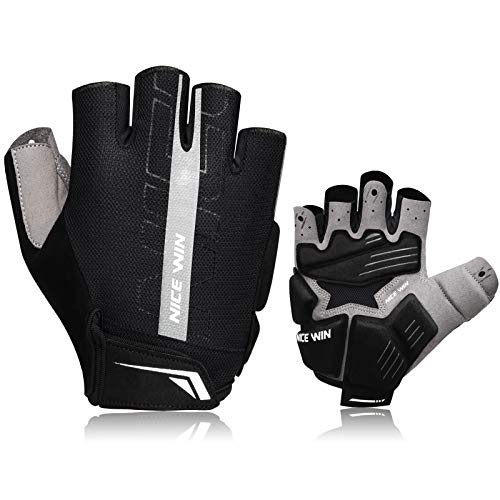 LOHOTEK Fahrradhandschuhe für Männer Frauen und Jugendliche MTB Handschuh für Motorrad Mountainbike mit stoßdämpfendem Polster atmungsaktives Mesh für Outdoor Sportarten Straßenradfahren (Schwarz, M)