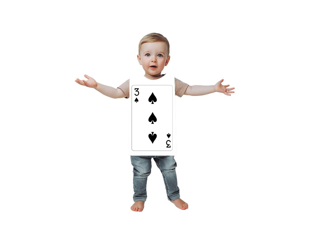 TABARDO! Playing Card Costume for Kids and Toddlers, Fancy Dress Outfit (Small, 3 Of Spades)