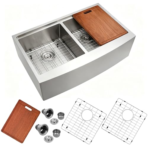 YetCrest 33-inch Double Bowl Workstation