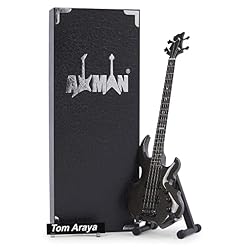 Tom Araya Miniature Guitar Replica – Cadeaux de Musique – Échelle 1/4 ornementale Faite à la Main – Boîte d’Affichage - Les Beatles, Paul McCartney, John Lennon, RIngo Starr, George Harrison