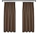 Produktbild Deconovo Gardinen Blickdicht Kräuselband Vorhang Vorhang Verdunkelung, 138x168cm(HöhexBreite), Braun, 2er Set