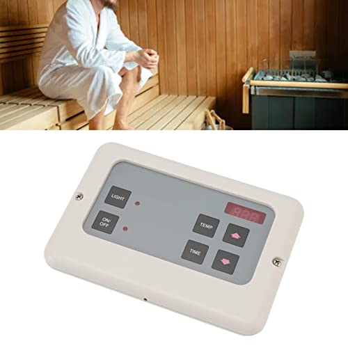 Sauna Temperature Controller Wall Mount ABS Housing 1-12H Setting 35-110? Control with Multiple Functions, Easy Installation for Sauna Water Heater (White)