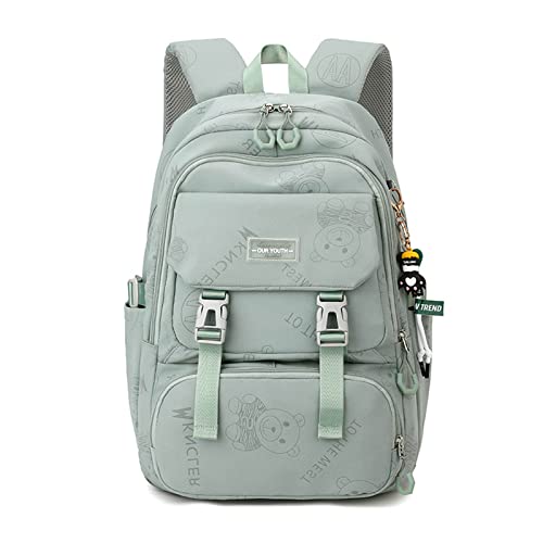 Carino Zaino Donna Zaini Casual Borse a zainetto da donna per PC portatili Borsa da Scuola da Ragazzo Ragazza per Studenti Viaggio Camping a Spalla Verde