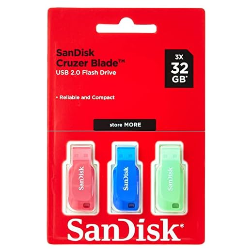 SanDisk 32GB Cruzer Blade USB Flash Drive , Blue/Pink/Green, 3count(Pack of 1)