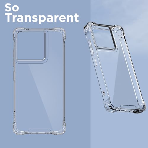 Image of Pikkme Back Cover for Motorola Moto Edge 60 Stylus 5G Raised Edges Shockproof Clear PC + TPU Transparent Protective Phone Bumper Case(Transparent)