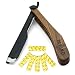 Barber Professional Straight Single Edge Shaving Blade Razor Tool Kit with Disposable Ten Half Blades for Men